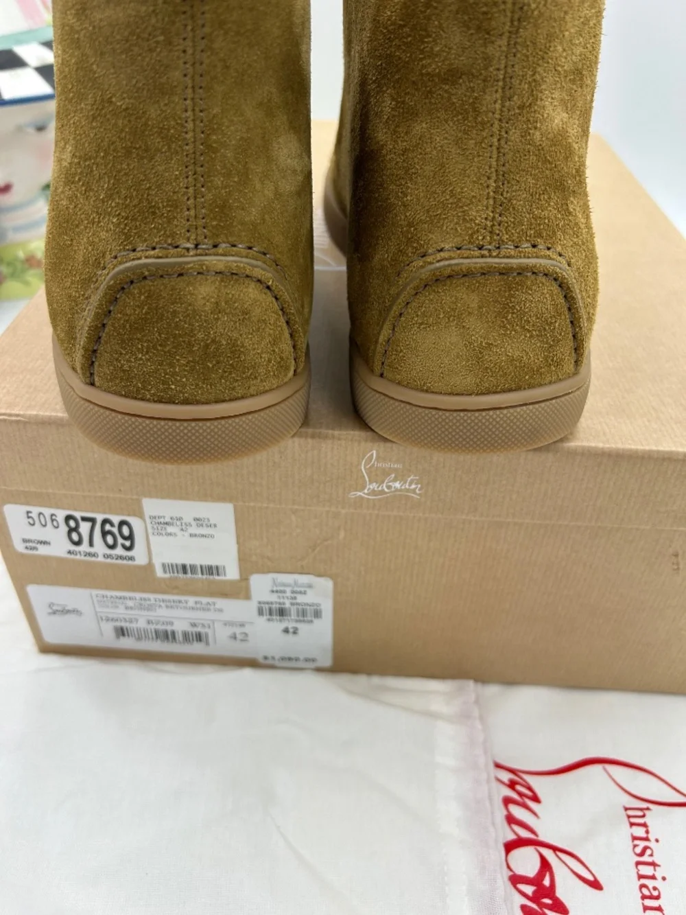 Men’s Christian Louboutin Chambeliss Desert Suede Boots. Size 43/10 US.